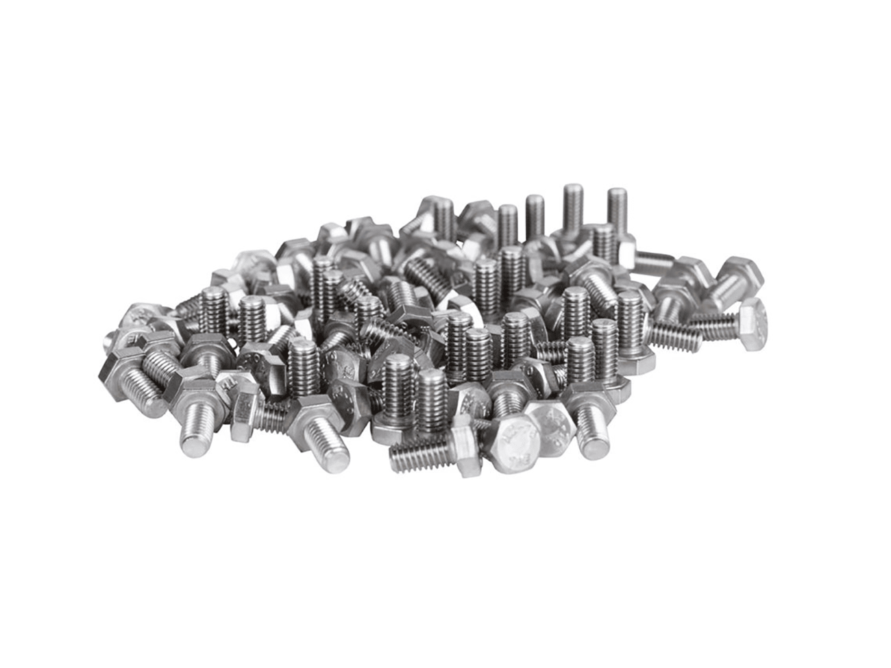 one hundred stainless steel bolts