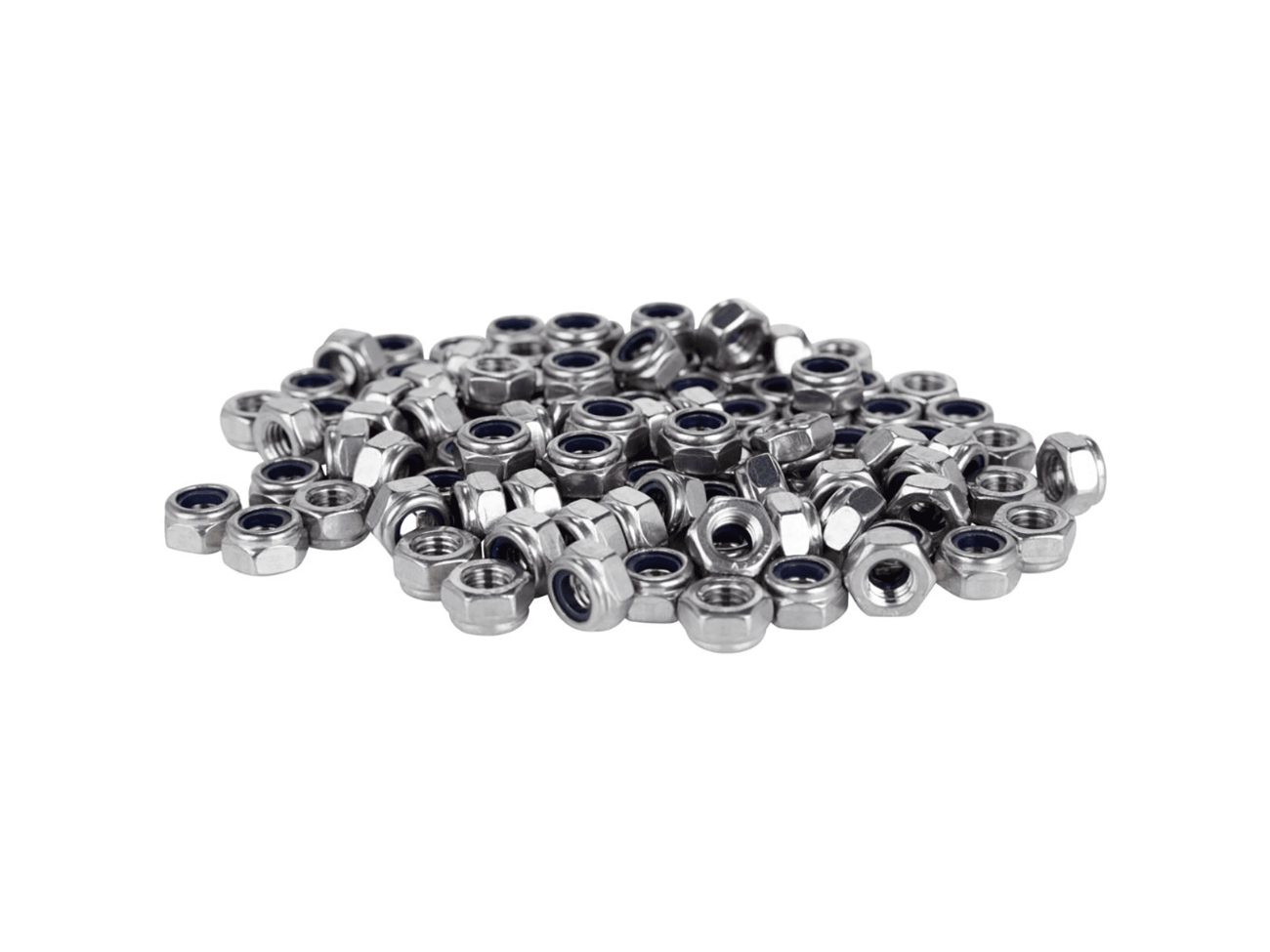 one hundred stainless steel nyloc nuts