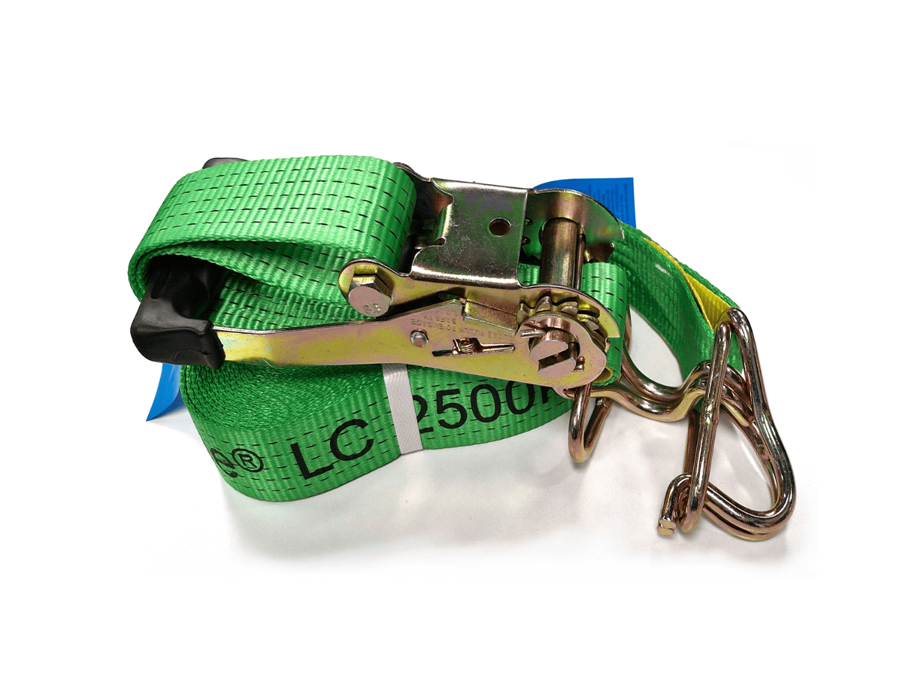 blue 8.7m long ratchet strap loadbinder rated for 2.5 tonne