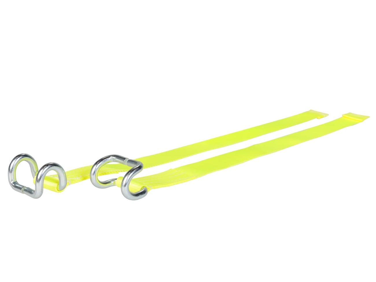 high vis yellow webbing strap for truck side curtains with small hook