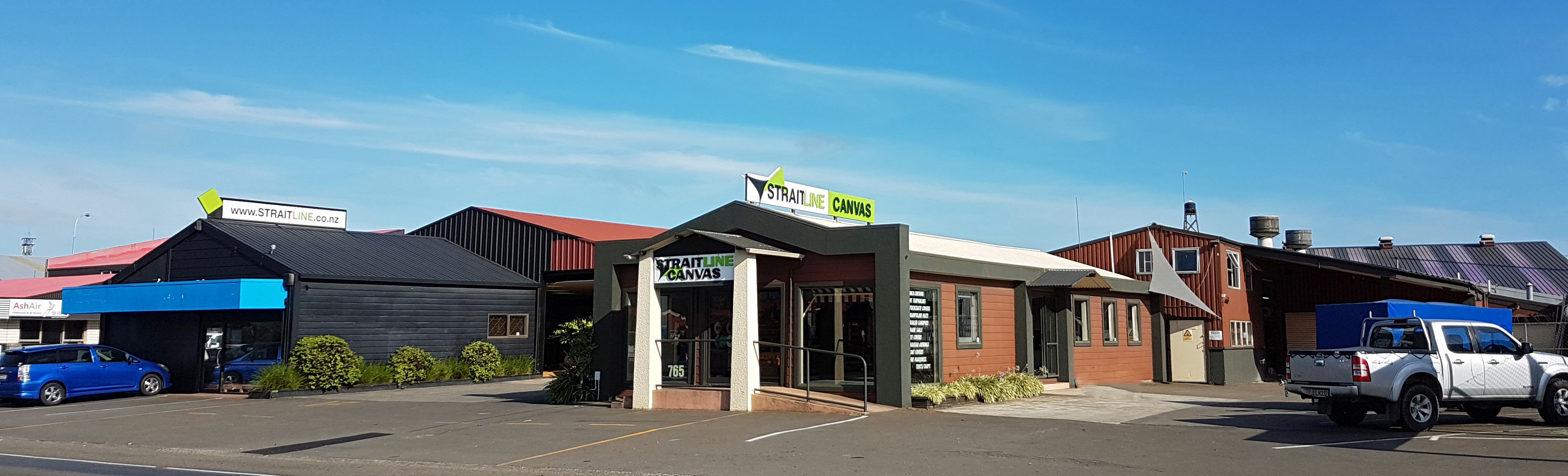 Street view of Straitline's buildings on Tremaine Avenue in Palmerston North New Zealand